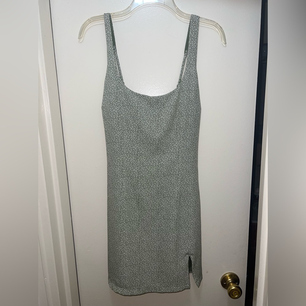 Abercrombie & Fitch Green Patterned Midi Dress